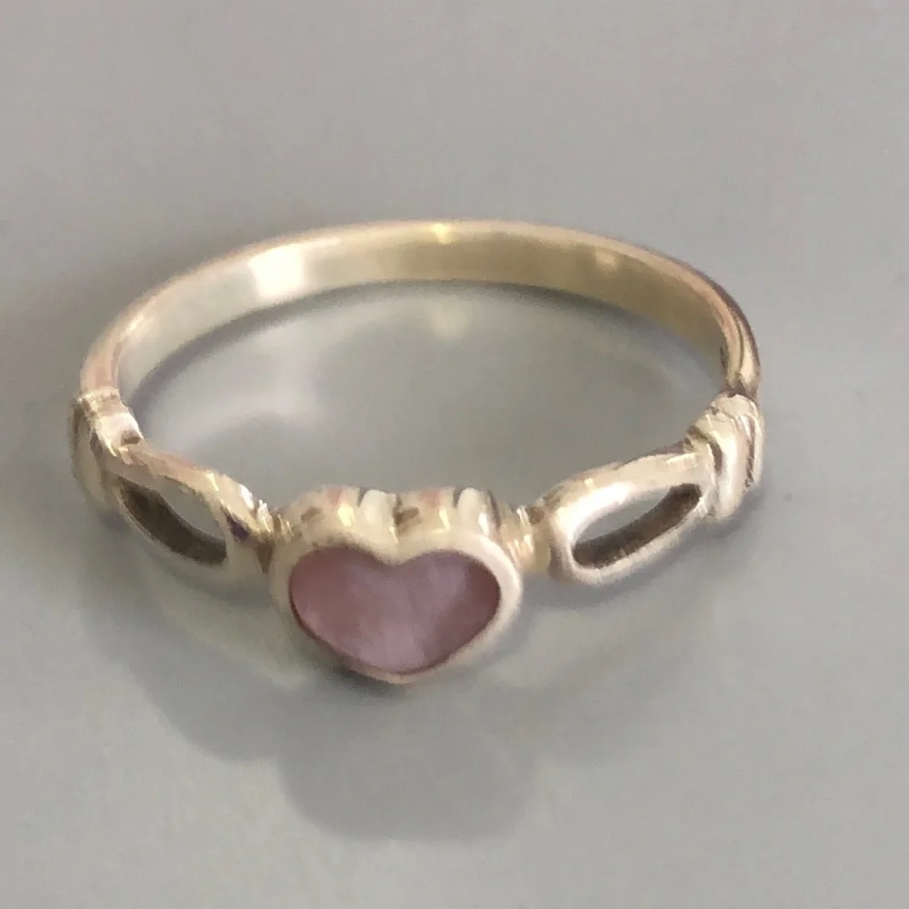 Sterling Silver Heart Ring With Heart Stone